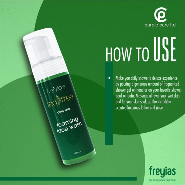 Freyias Tea Tree Daily Use Foaming Face Wash 200ml - Image 2