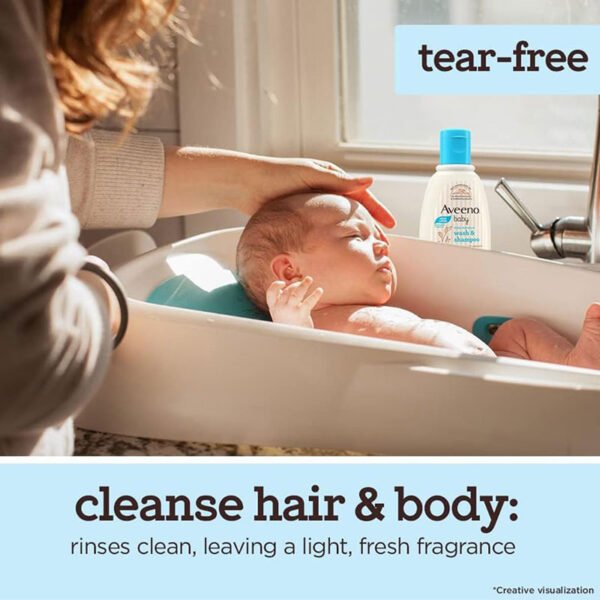 Aveeno Baby Daily Moisture Wash & Shampoo – 354ml - Image 2