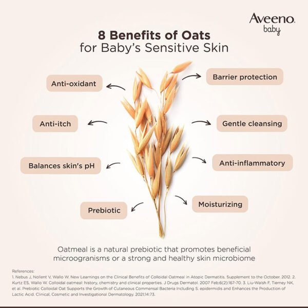 Aveeno Baby Daily Moisture Wash & Shampoo – 354ml - Image 3