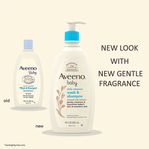Aveeno Baby Daily Moisture Wash & Shampoo – 532ml - Image 3