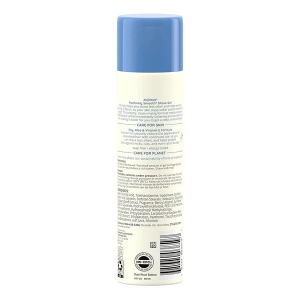 Aveeno Positively Smooth Shave Gel – 198gm - Image 2