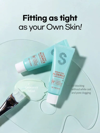 Be The Skin Sebum Zero Aloerice Vegan Sun Cream SPF 50+ PA++++ (50ml) - Image 2