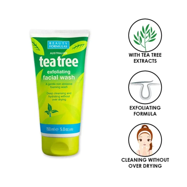 Beauty Formulas Tea Tree Exfoliating Facial Wash - Image 2