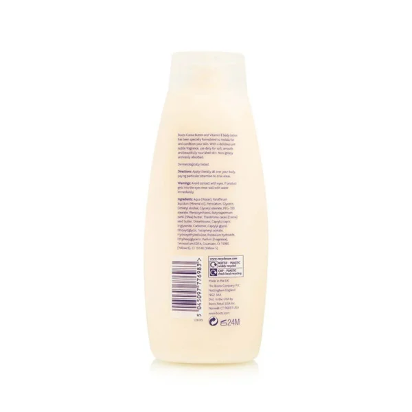 Boots Cocoa Butter & Vitamin E Body Lotion – 390ml - Image 2