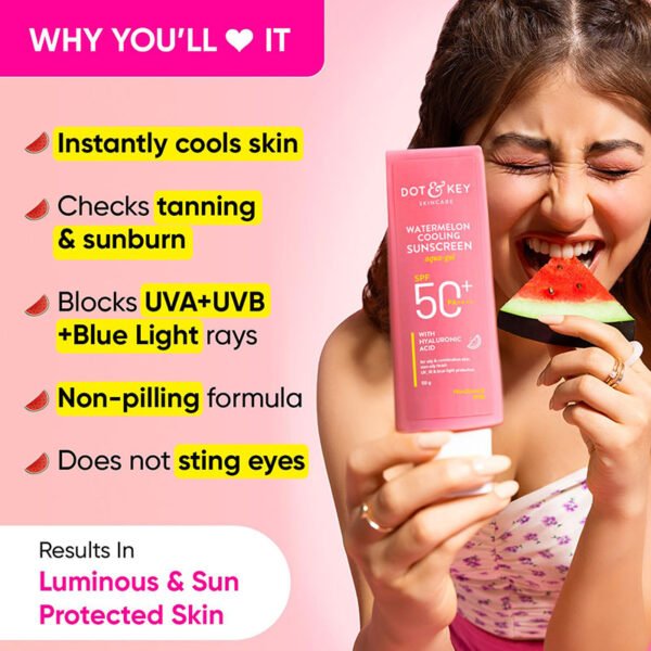 Dot & Key Watermelon Hyaluronic Cooling Sunscreen SPF 50 PA+++ (80ml) - Image 2