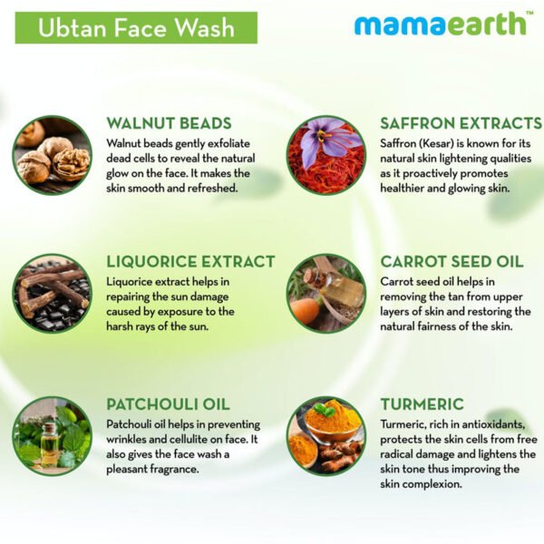 Mamaearth Ubtan Face Wash for Tan Removal 100ml - Image 3