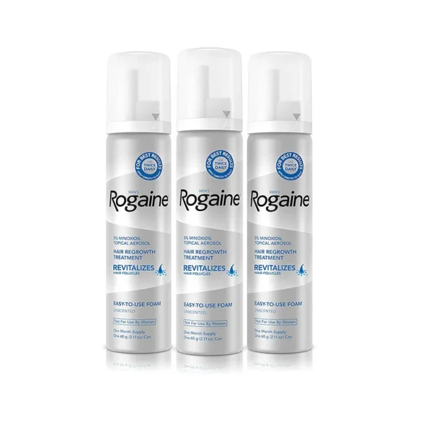 Men’s Rogaine 5% Minoxidil Foam for Hair Regrowth (3-month Supply) - Image 2