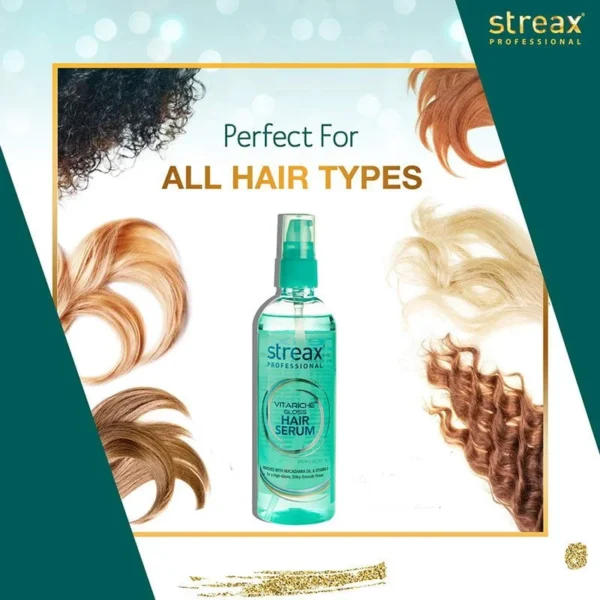 Streax Vitariche Gloss Hair Serum – 115ml - Image 2