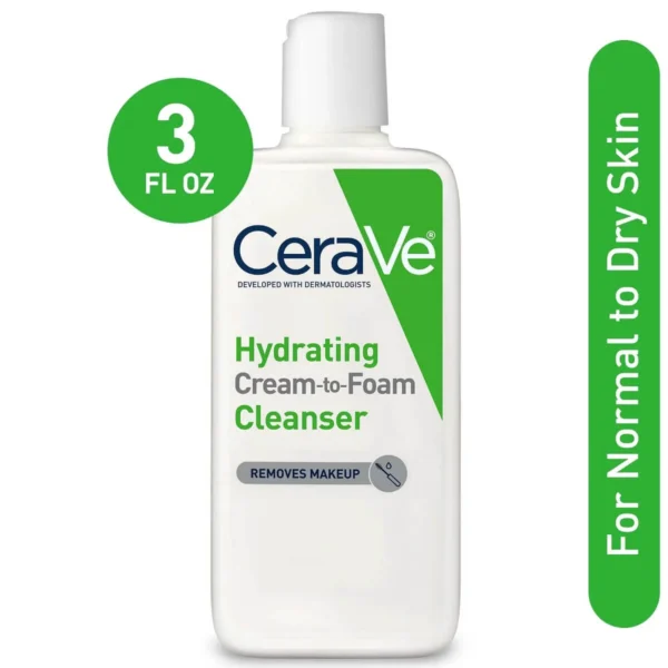 CeraVe Hydrating Cream To Foam Cleanser 87ml - Image 3