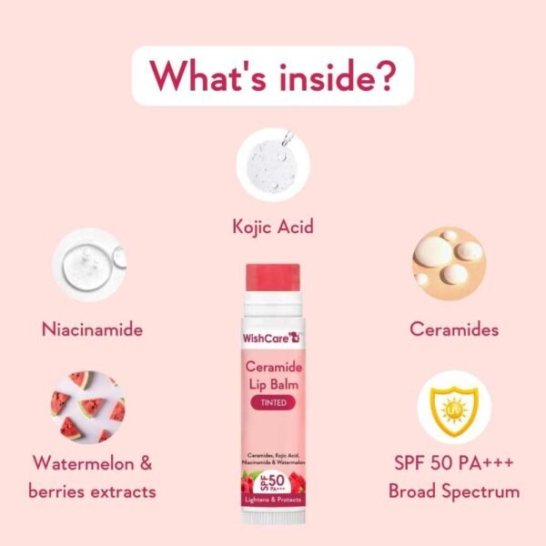 Wishcare Ceramide Lip Balm with SPF 50 PA+++ (Tinted) - Image 2