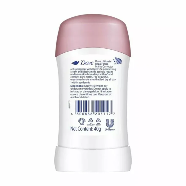 Dove Ultimate Repair Dark Marks Corrector Fresh Lily Deodorant Stick- 40g - Image 2