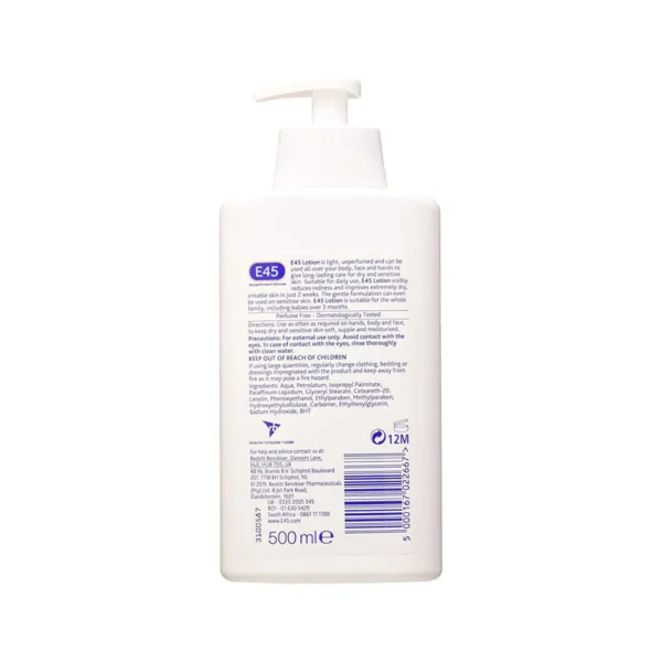 E45 Dermatological Moisturising Lotion – 500ml - Image 2
