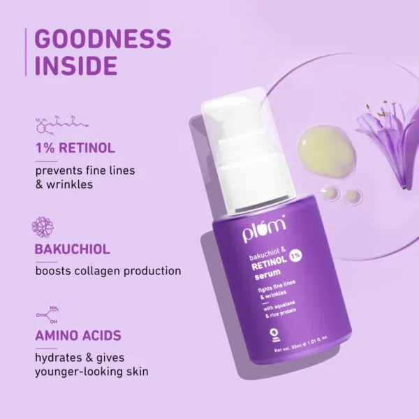 Plum 1% Retinol Face Serum with Bakuchiol 30ml - Image 5