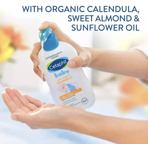 Cetaphil Baby Daily Lotion with Organic Calendula (400ml) - Image 2