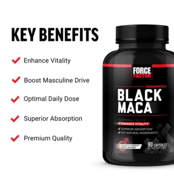 Force Factor Black Maca – 60 Capsules - Image 2