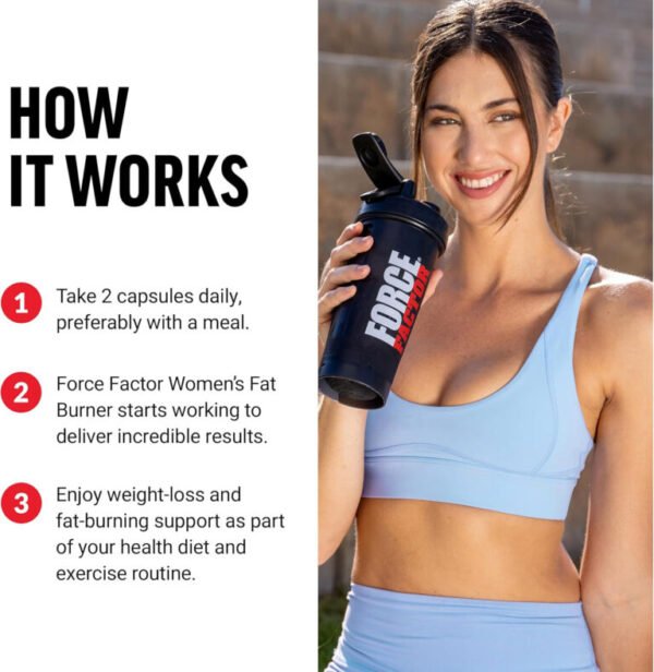 Force Factor Women’s Fat Burner – 60 Capsules - Image 2