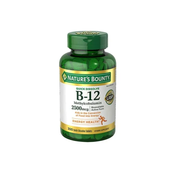 Nature’s Bounty Vitamin B-12 2500mcg – 300 Tablets