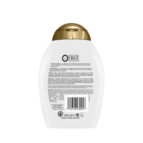 OGX Nourishing Coconut Milk Shampoo – 385ml - Image 2