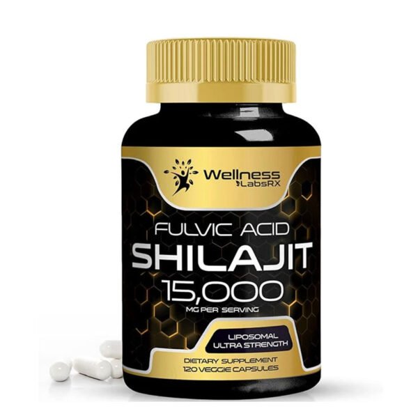 Wellness Labs RX Liposomal Shilajit + Fulvic Acid 15000mg Ultra Strength – 120 Capsules