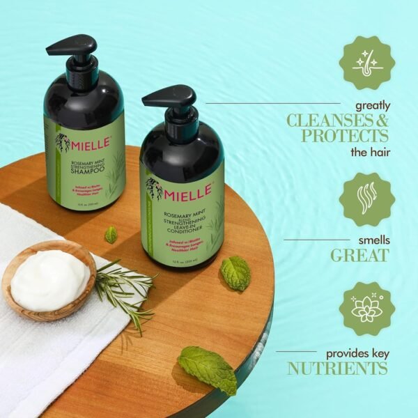 Mielle Rosemary Mint Strengthening Shampoo 355ml - Image 5