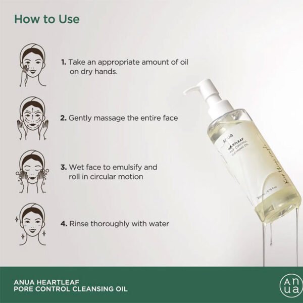 Anua Heartleaf Pore Control Cleansing Oil – 200ml - Image 2