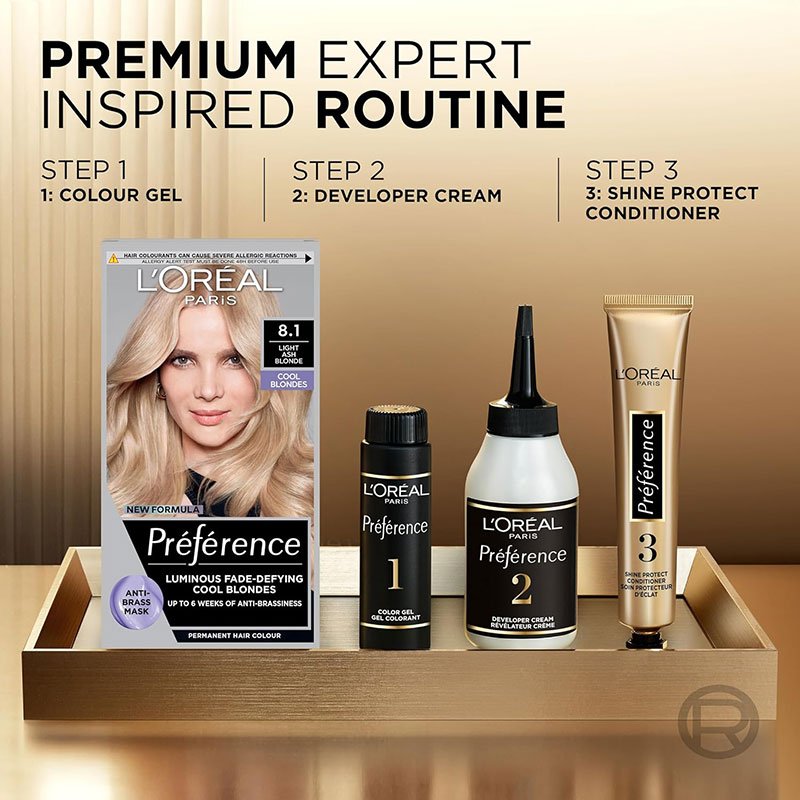 L’Oreal Paris Preference Permanent Hair Color Light Ash Blonde 8.1 - Image 2