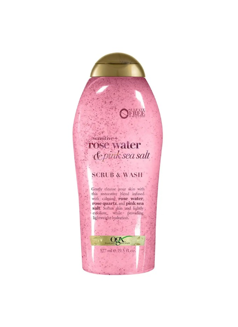 Ogx SENSITIVE + Rose Water & Pink Sea Salt Scrub & Wash 577ml